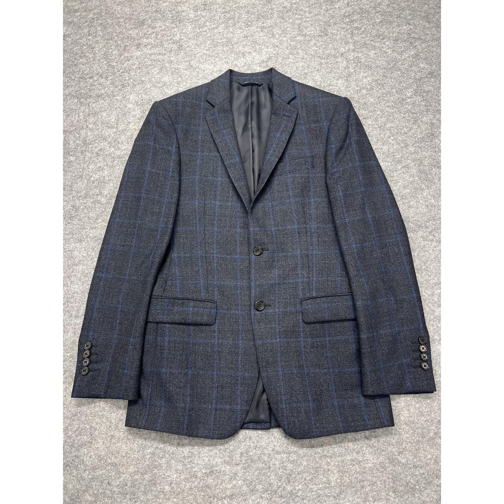 Ralph Lauren Sport Coat Mens 36R Gray Wool Plaid Windowpane Classic Fit Canada - Picture 1 of 12